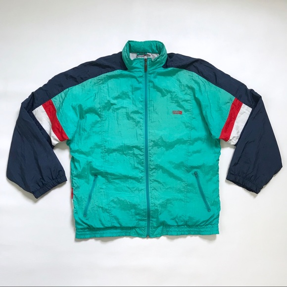 Vintage Other - Vintage 80s 90s Windbreaker Jacket Large Teal Red